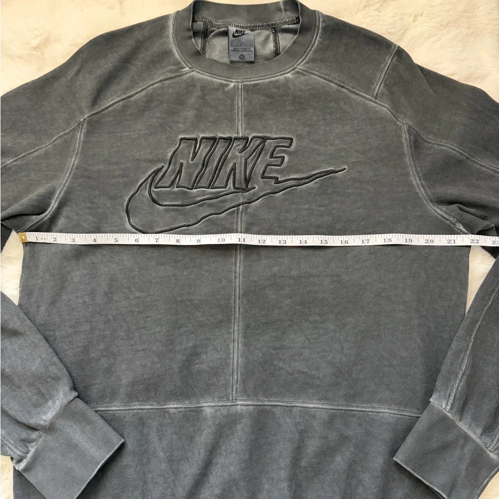 Nike Men's Charcoal Cotton Crewneck Sweatshirt - S